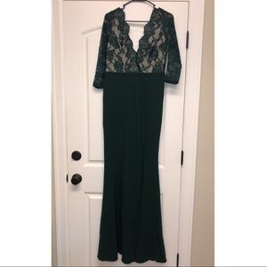 Hunter Green Lace Mermaid Dress